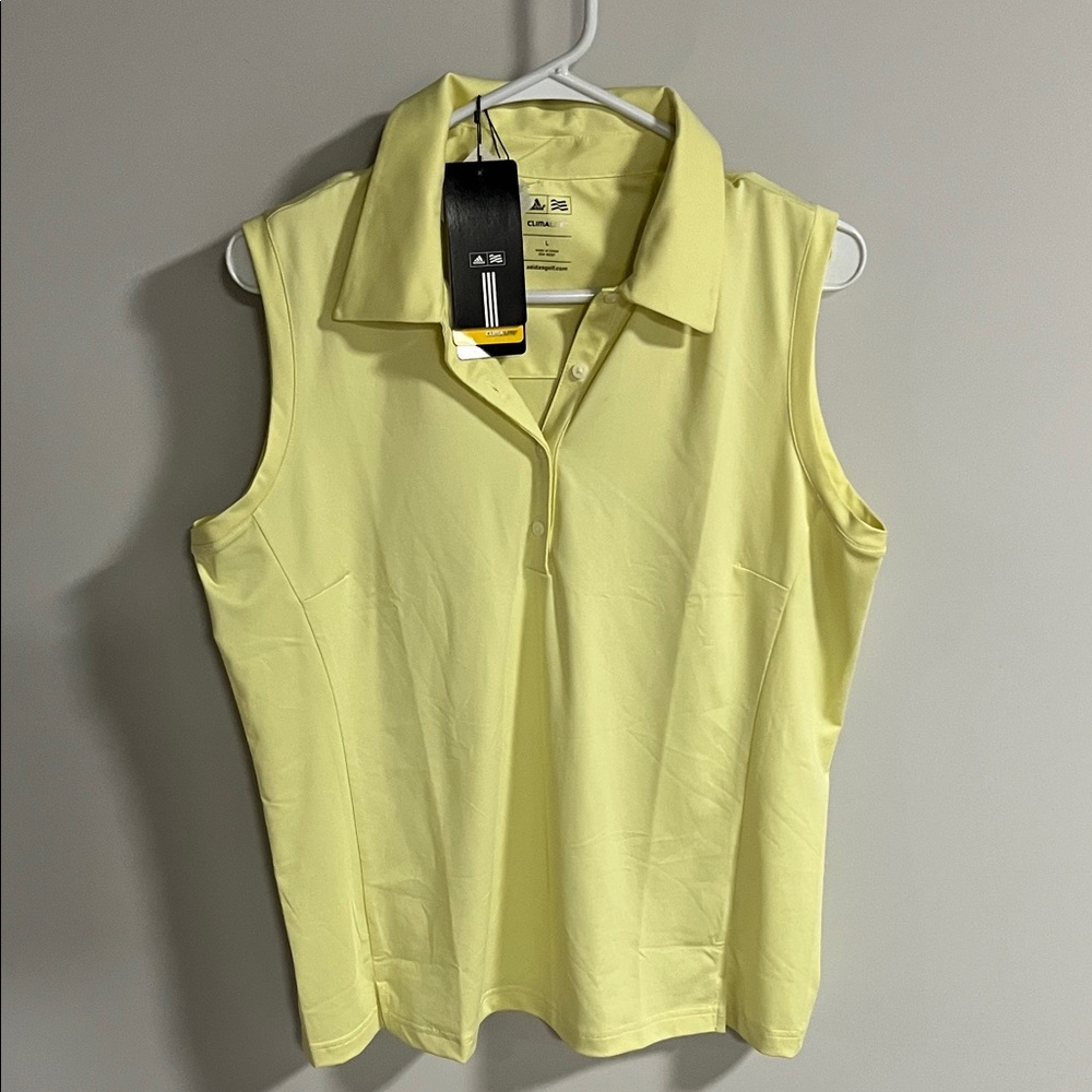 Adidas Women's Light Yellow Sleeveless Blouse